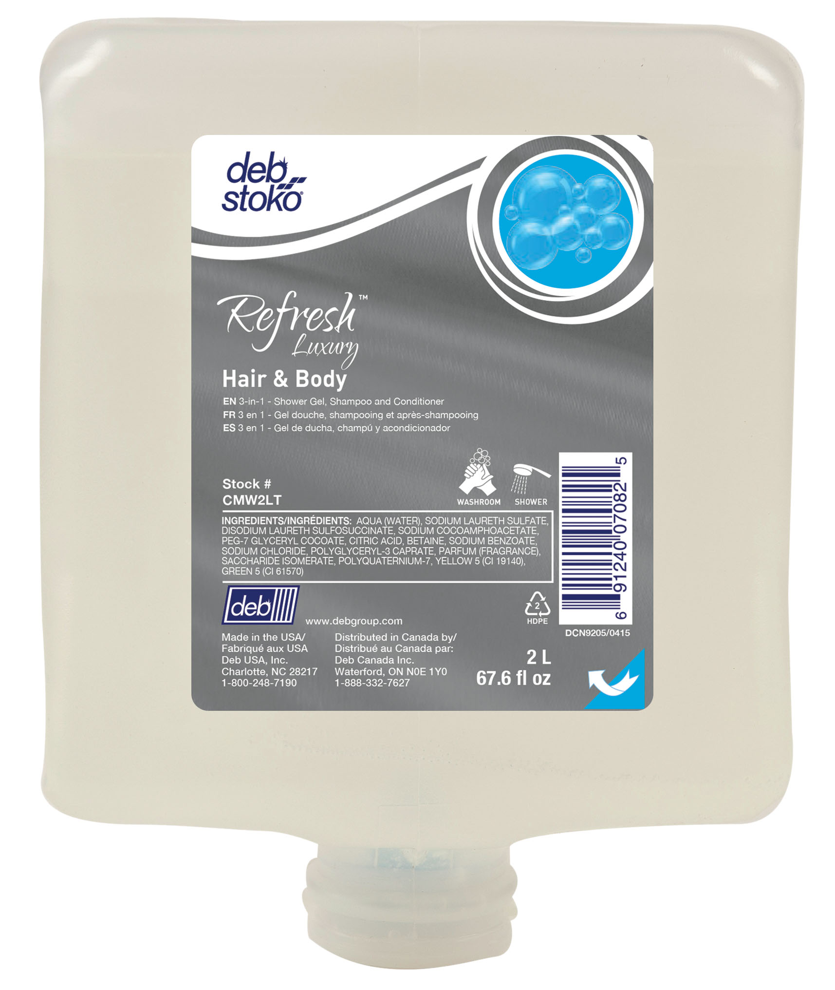 Refresh™ Luxury Hair & Body 3-in-1 2L Cartridge, 4/case
